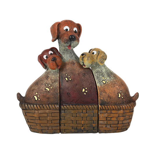 Dog Family In Basket.
