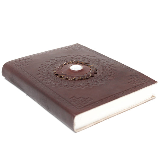 Leather Moonstone Notebook (7x5").