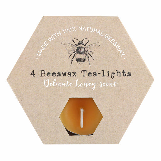 Set of 4 Beeswax Tealights.