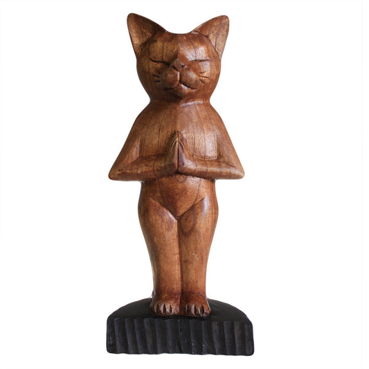 Handcarved Yoga Cats.