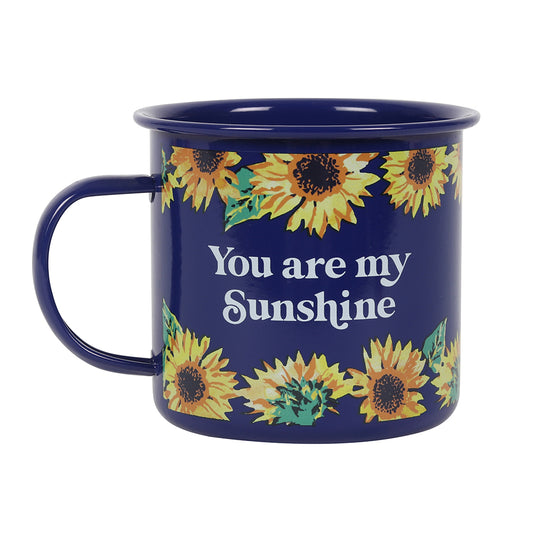 You Are My Sunshine Sunflower Enamel Mug.