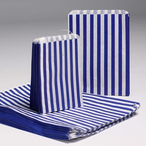 Blue 10 X 14" Candy Stripe Bags (1000).
