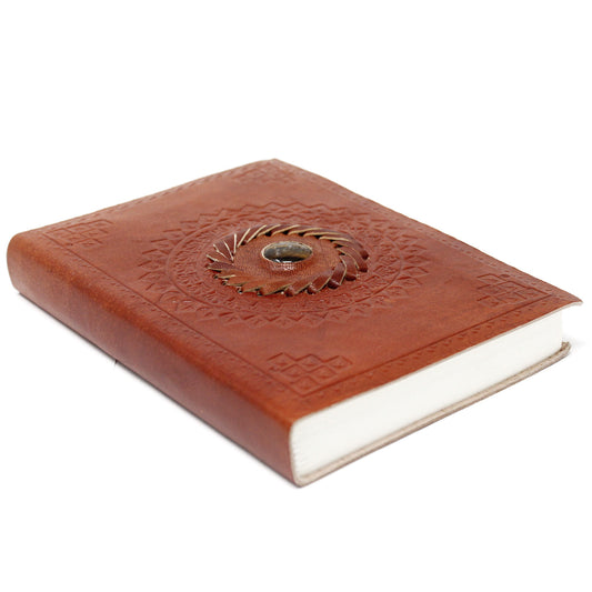 Leather Tigereye Notebook (7x5").