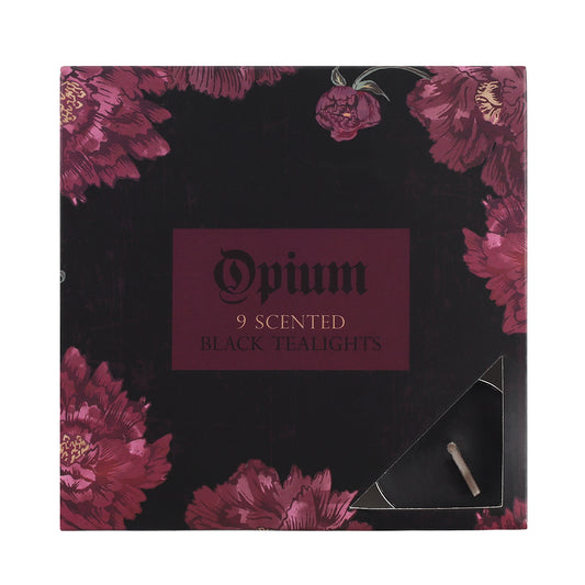 9 Opium Scented Black Tealights.