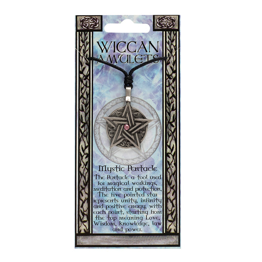 Mystic Pentacle Wiccan Amulet Necklace.