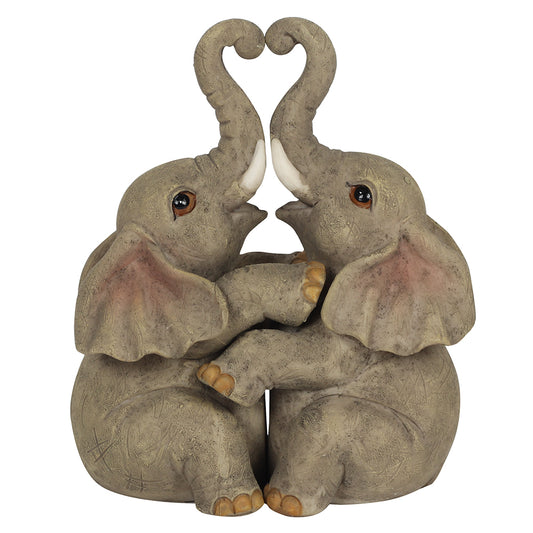 Elephant Embrace Elephant Couple Ornament.
